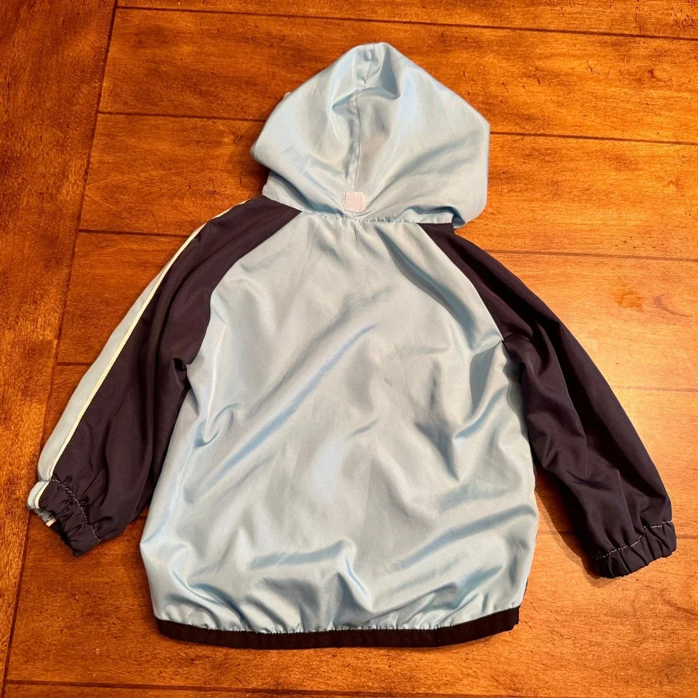 Reebok Classic Kids Windbreaker Jacket Hooded Athletic Dept Size 2T Blue